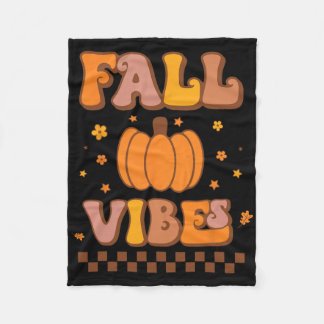 Fall Vibes Vintage Groovy Autumn Season Retro Than Fleece Blanket