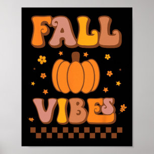 Fall Vibes Vintage Groovy Autumn Season Retro Than Poster