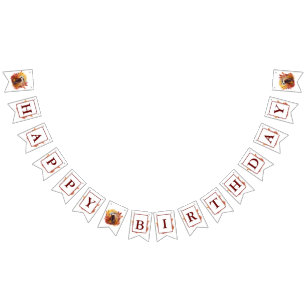 Fall Vibes Watercolor badger - Birthday Bunting Flags