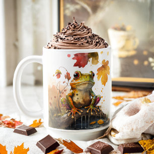 Fall Vibes Watercolor Frog -  Coffee Mug