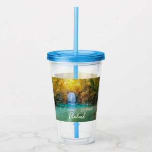 Fall View of Erawan Waterfall Thailand            Acrylic Tumbler