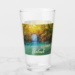 Fall View of Erawan Waterfall Thailand          Glass