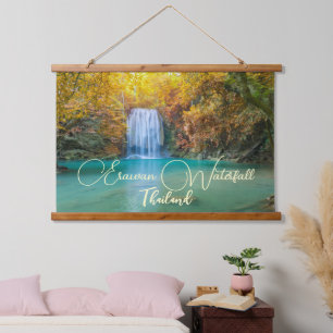 Fall View of Erawan Waterfall Thailand Hanging Tapestry