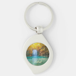 Fall View of Erawan Waterfall Thailand           Keychain
