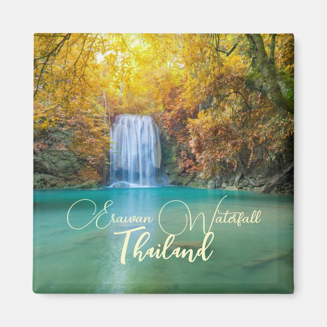 Fall View of Erawan Waterfall Thailand             Magnet (Front)