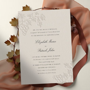 Fall Vineyard Modern Classic Winery Wheat Wedding Invitation