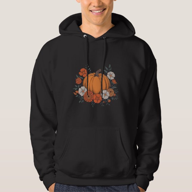 Fall Vintage Pumpkin Autumn Thanksgiving Hoodie (Front)