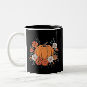 Fall Vintage Pumpkin Autumn Thanksgiving Two-Tone Coffee Mug