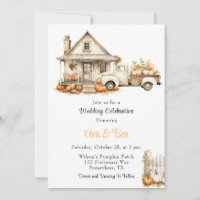 Fall Vintage Truck with Pumpkins House Wedding