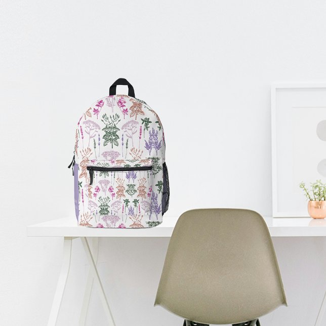 Fall Vintage Vibes Botanicals Custom Name Printed Backpack (Creator Uploaded)