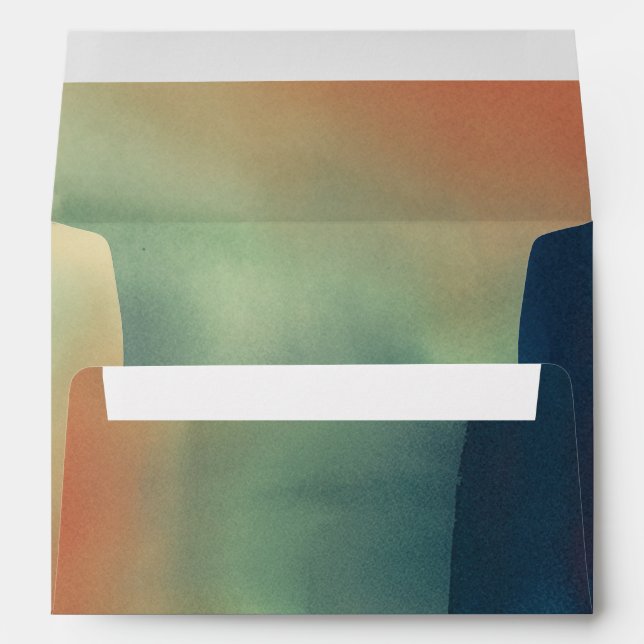 Fall Washes Watercolor Abstract Elegant Envelope (Back (Bottom))