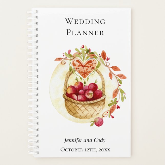 Fall Watercolor Autumn Harvest Wedding 2 Photo Planner (Front)