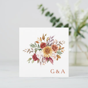 Fall Watercolor Botanical Thank You Card