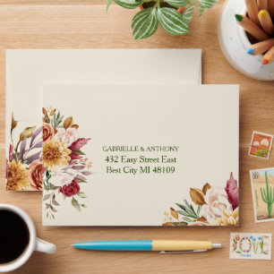 Fall Watercolor Bouquet Envelope
