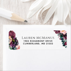 Fall Watercolor Floral and Eucalyptus Address