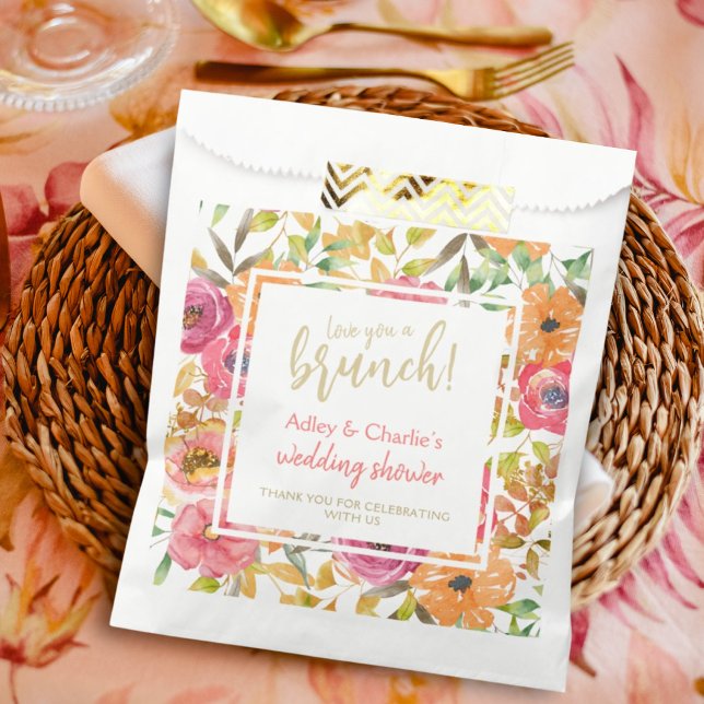 Fall Watercolor Floral Brunch Wedding Shower Favour Bag (Creator Uploaded)
