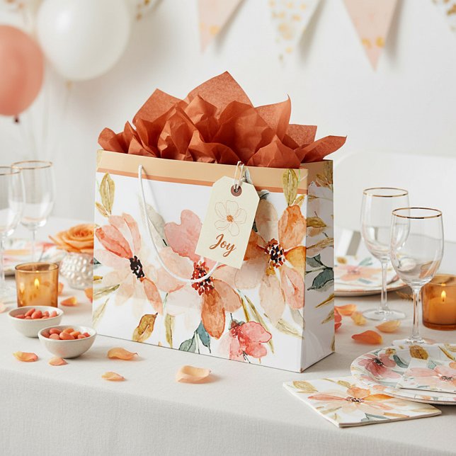 Fall watercolor floral large gift bag (Creator Uploaded)