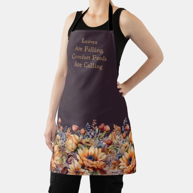Fall Watercolor Flowers- Apron (Insitu)