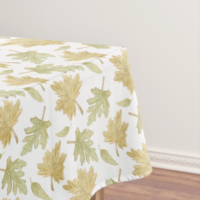 Fall Watercolor Leaves Thanksgiving Tablecloth  (In Situ)
