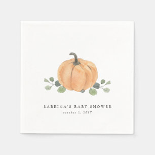 Fall Watercolor Pumpkin Napkin