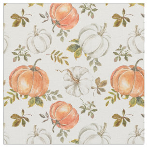 Fall Watercolor Pumpkin Pattern Fabric