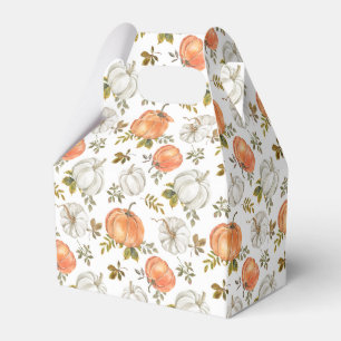 Fall Watercolor Pumpkin Pattern Favor Box
