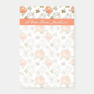 Fall Watercolor Pumpkin Pattern Post-it Notes