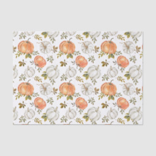 Fall Watercolor Pumpkin Pattern Tissue Paper