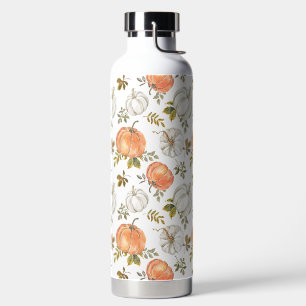 Fall Watercolor Pumpkin Pattern Water Bottle