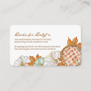 Fall Watercolor Pumpkin Pie Books for Baby Enclosure Card
