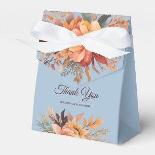 Fall Watercolor Rustic Floral Thank You Wedding  Favor Box