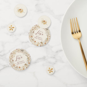 Fall Watercolor Wildflower Baby Shower Confetti