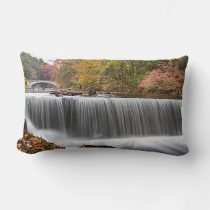Fall Waterfall at Vanderbuilt Lumbar Pillow