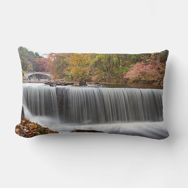 Fall Waterfall at Vanderbuilt Lumbar Pillow (Front)
