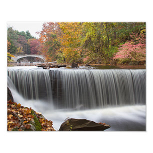Fall Waterfall at Vanderbuilt Photo Print