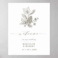 Fall Wedding Acorn & Pinecone Branch Welcome