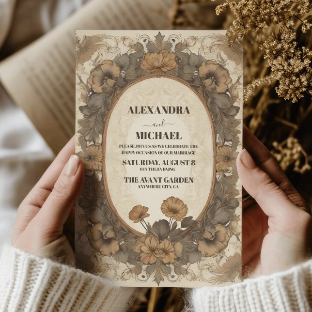 Fall Wedding Art Nouveau  Invitation (Creator Uploaded)