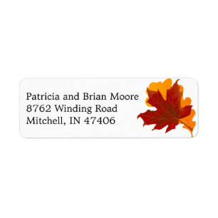 Fall Wedding Autumn Leaves Return Address Label