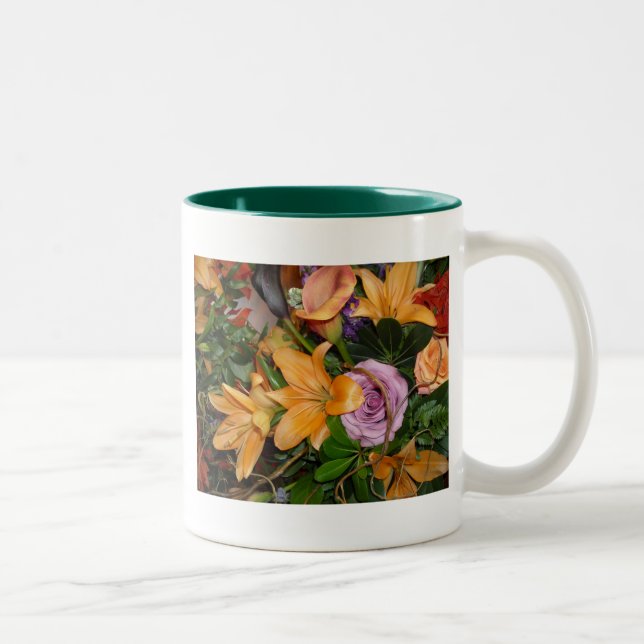 Fall Wedding Bouquet Two-Tone Coffee Mug (Right)