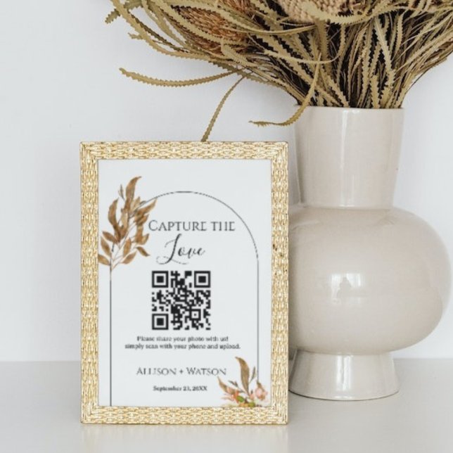 Fall wedding Capture love QR code wedding photo  Poster (Creator Uploaded)