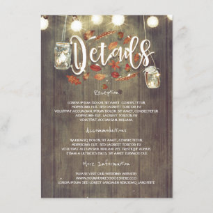 Fall Wedding Details Card