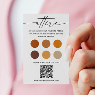 Fall Wedding Dress Code + QR Code   Autumn Attire Enclosure Card