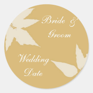 Fall Wedding Envelope Seal/Sticker Classic Round Sticker
