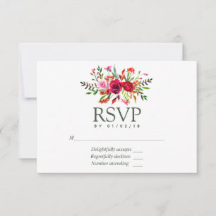 Fall Wedding Floral RSVP Card