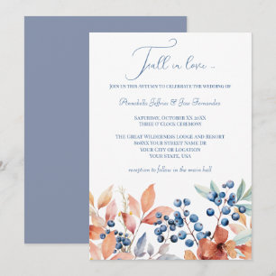 Fall Wedding Floral Watercolor Invitation
