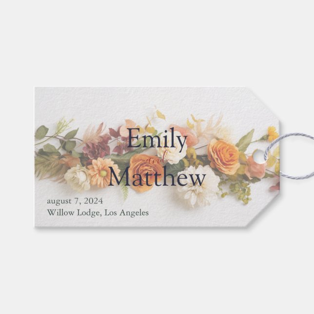Fall Wedding Gift Tag (Front (Horizontal))