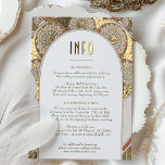 Fall Wedding Insert INFO Vintage Art Nouveau Mucha Foil Holiday Postcard<br><div class="desc">Art Nouveau Vintage Fall wedding INFO card Red & Gold by Alphonse Mucha in a floral, romantic, and whimsical design. Victorian flourishes complement classic art deco fonts. Please enter your custom information, and you're done. If you wish to change the design further, click the blue "Customize It" button. Thank you...</div>