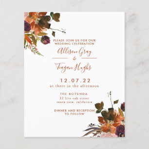 Fall Wedding Invitation Budget Flyer