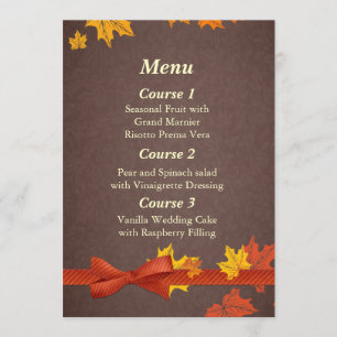 fall wedding menu