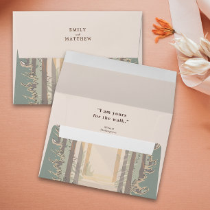Fall Wedding Modern Rustic Elegant Simple Forest  Envelope